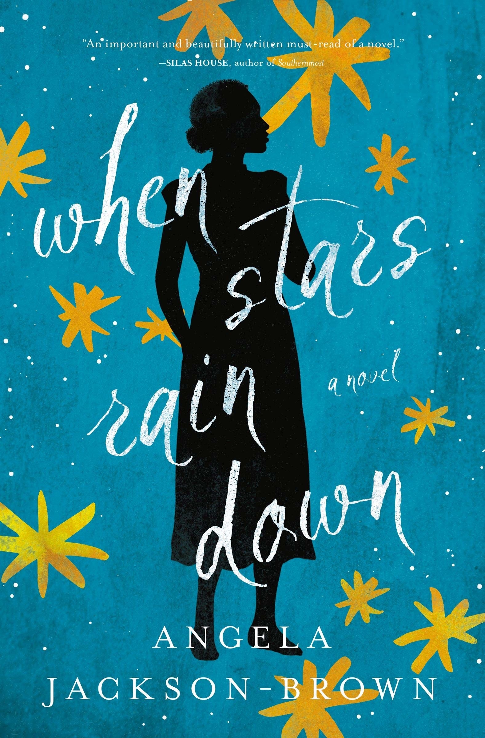 the book&#x27;s cover with stars and a standing woman