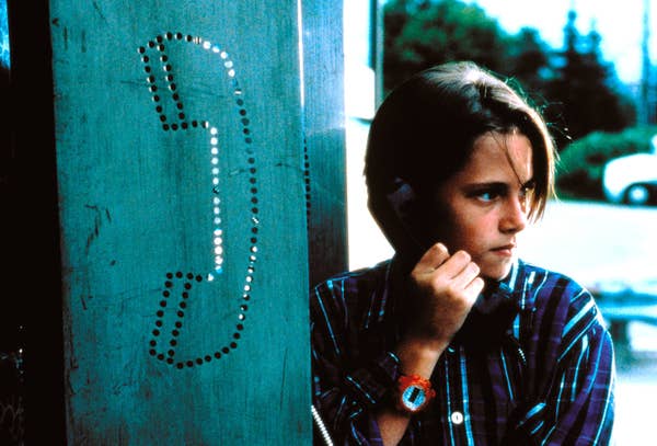 Sam on a payphone in The Safety Of Objects