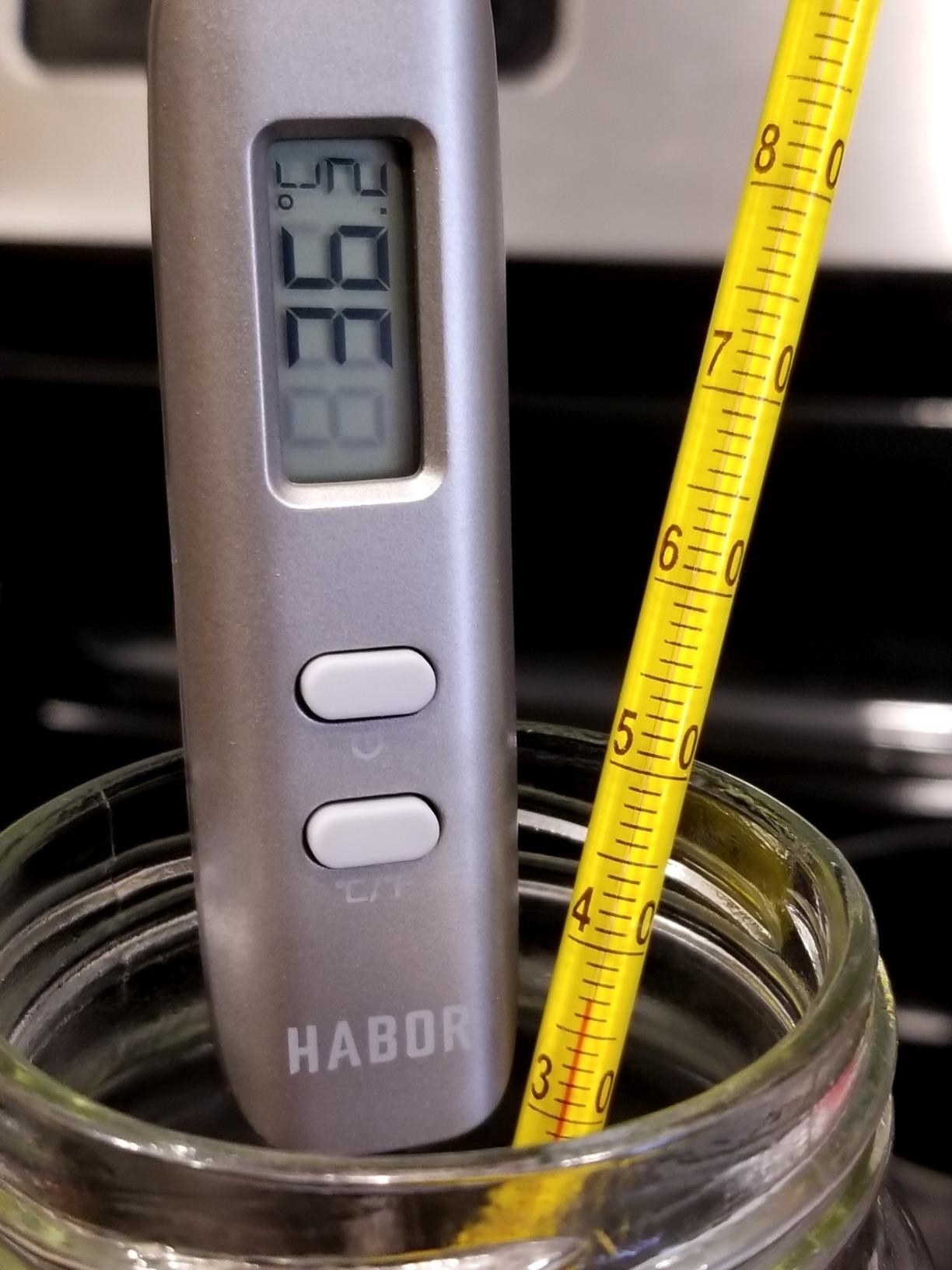 Review photo of the elegant silver digital cooking thermometer 