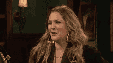 GIF of Drew Barrymore looking shocked and saying, &quot;Wait, you what?!&quot;