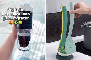 spiralizer and nested spatulas