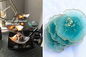 waterfall and coasters