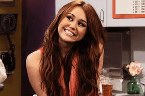 Miley Cyrus as Miley Stewart in the show "Hannah Montana."