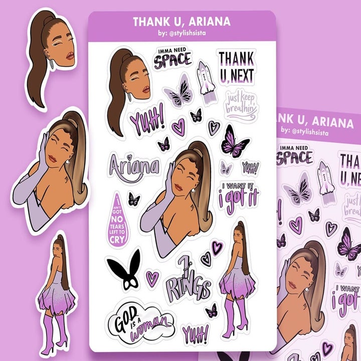 an ariana grande inspired sticker sheet