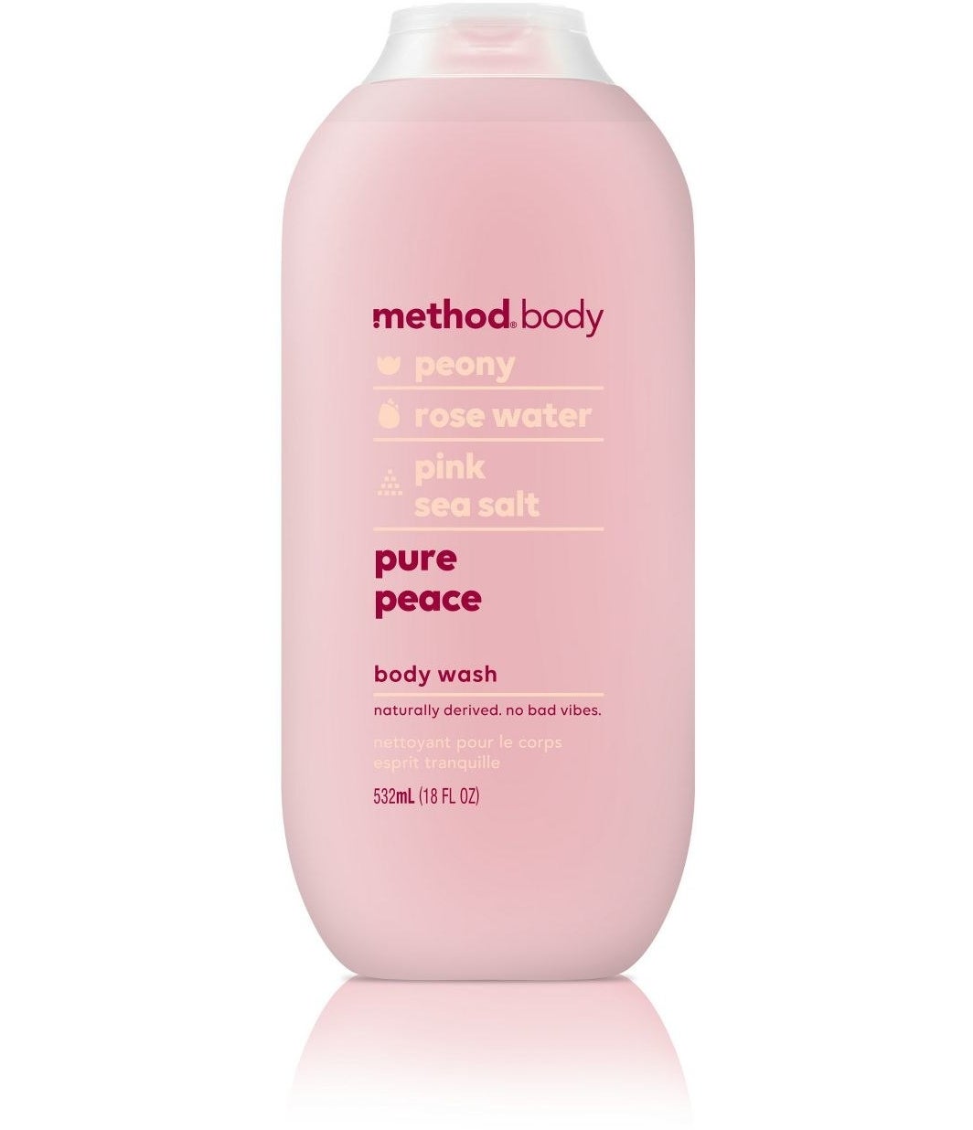 A &quot;peace&quot; scented pink body wash