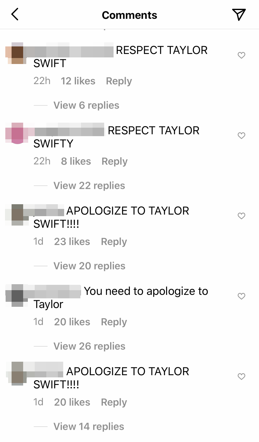 Several people demanded that Antonia apologize to Taylor