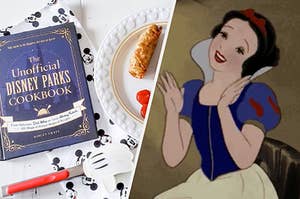 The Unofficial Disney Parks Cookbook and Snow White clapping her hands