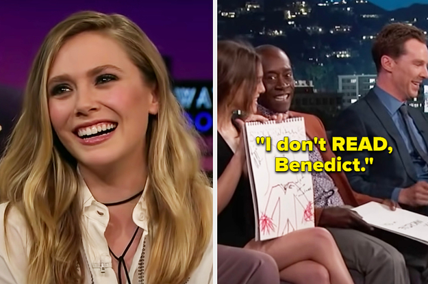 Elizabeth Olsen smiling and Elizabeth saying,