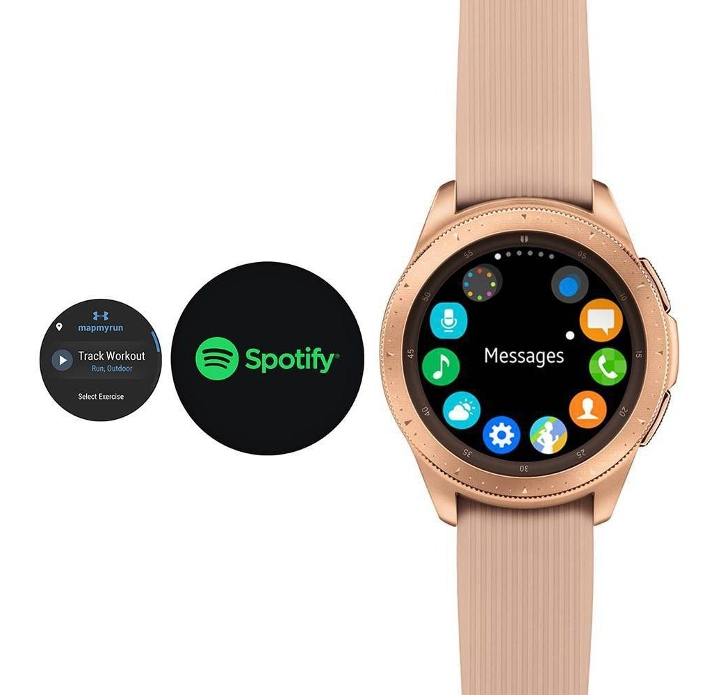 A photo of a rose gold smartwatch 
