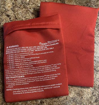 reviewer photo of the instructions labeled on the bag