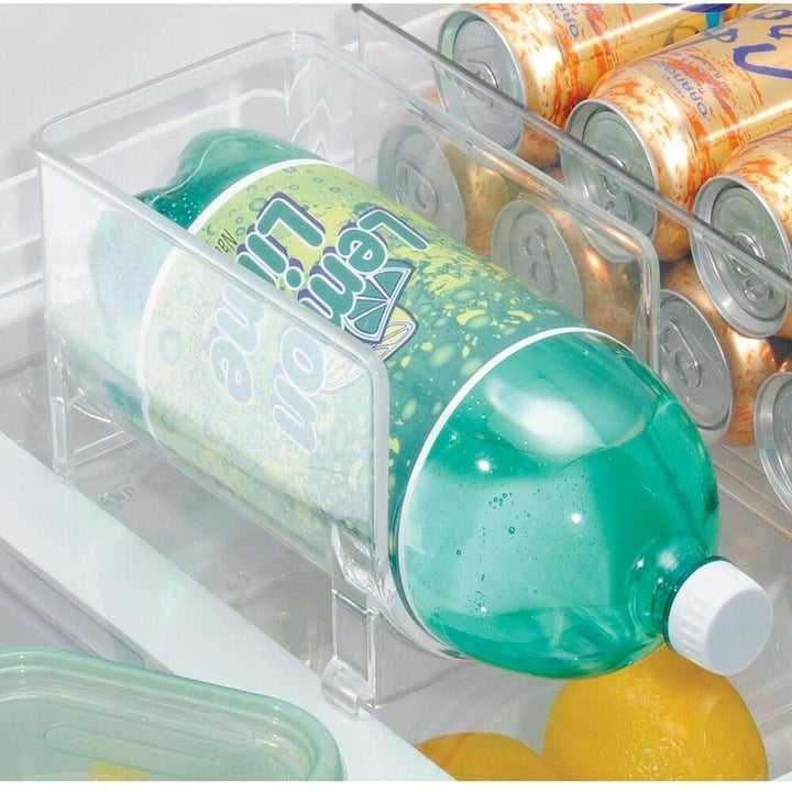 Bottle placed inside bottle holder inside fridge