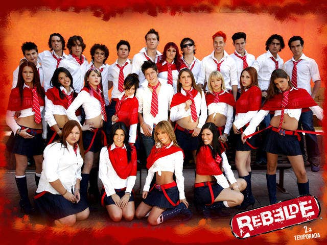 The &quot;Rebelde&quot; cast scantily clad in their school uniforms