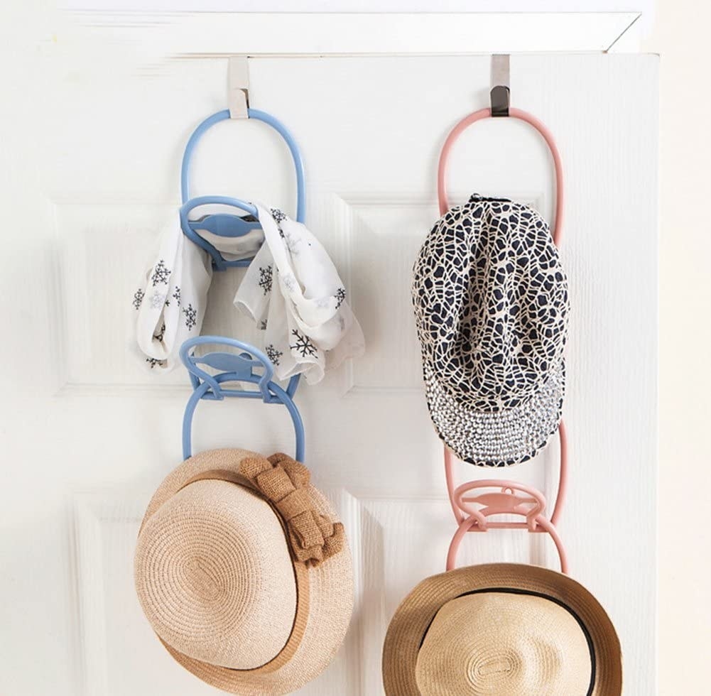 Several hats on two organizers