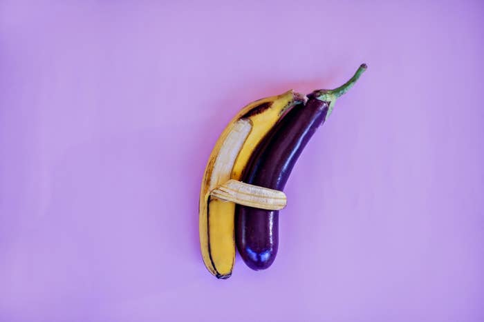 Peeled Banana and Eggplant Duo