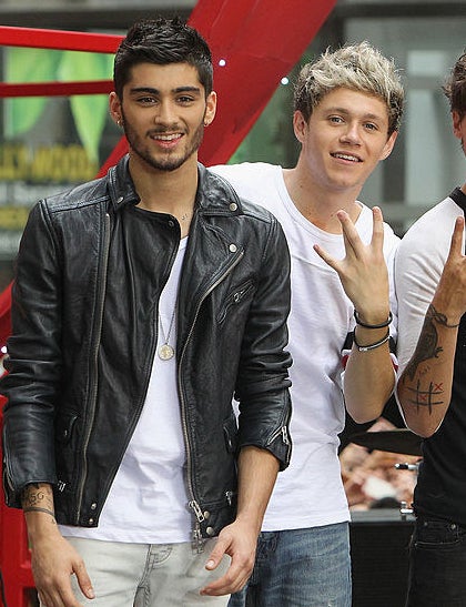 Zayn and Niall smile at the camera