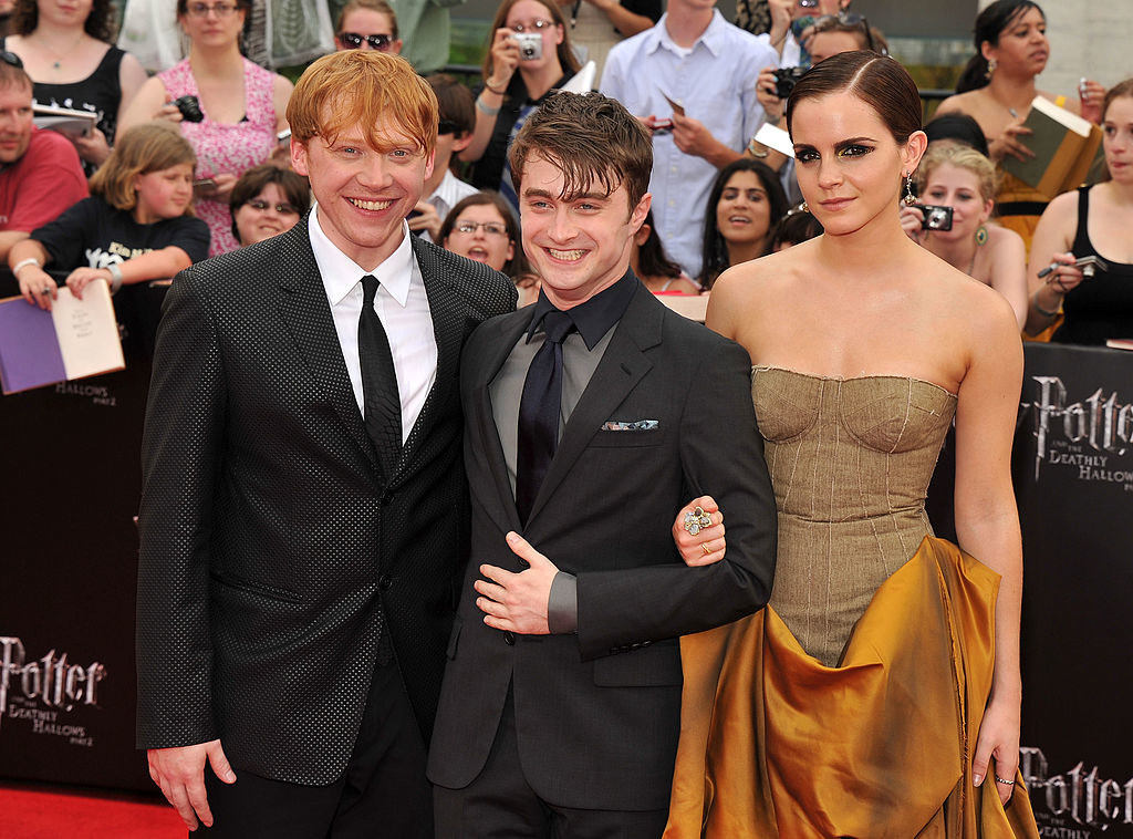 (L to R) Rupert Grint, Daniel Radcliffe and Emma Watson attend the New York premiere of &quot;Harry Potter And The Deathly Hallows: Part 2&quot;