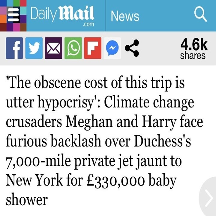 'The obscene cost of this trip is utter hypocrisy': Climate change crusaders Meghan and Harry face furious backlash over Duchess's 7,000-mile private jet jaunt to New York for £330,000 baby shower