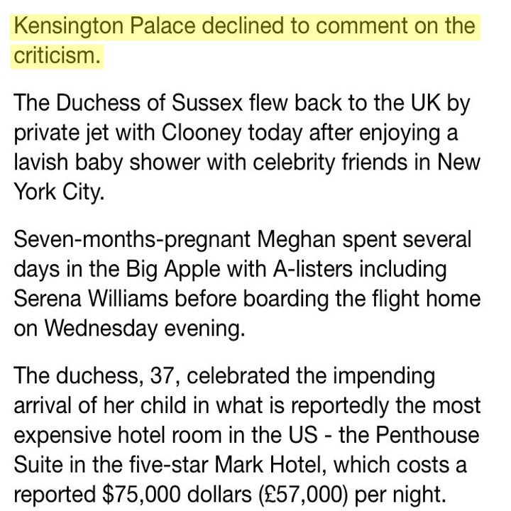 The Duchess of Sussex flew back to the UK by private jet with Clooney today after enjoying a lavish baby shower with celebrity friends in New York City. Seven-months-pregnant Meghan spent several days in the Big Apple with A-listers …