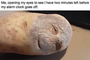 potato looking sleepy