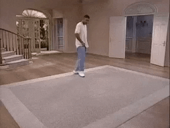 Will smith on the set of the finale of fresh prince with the set empty and bare