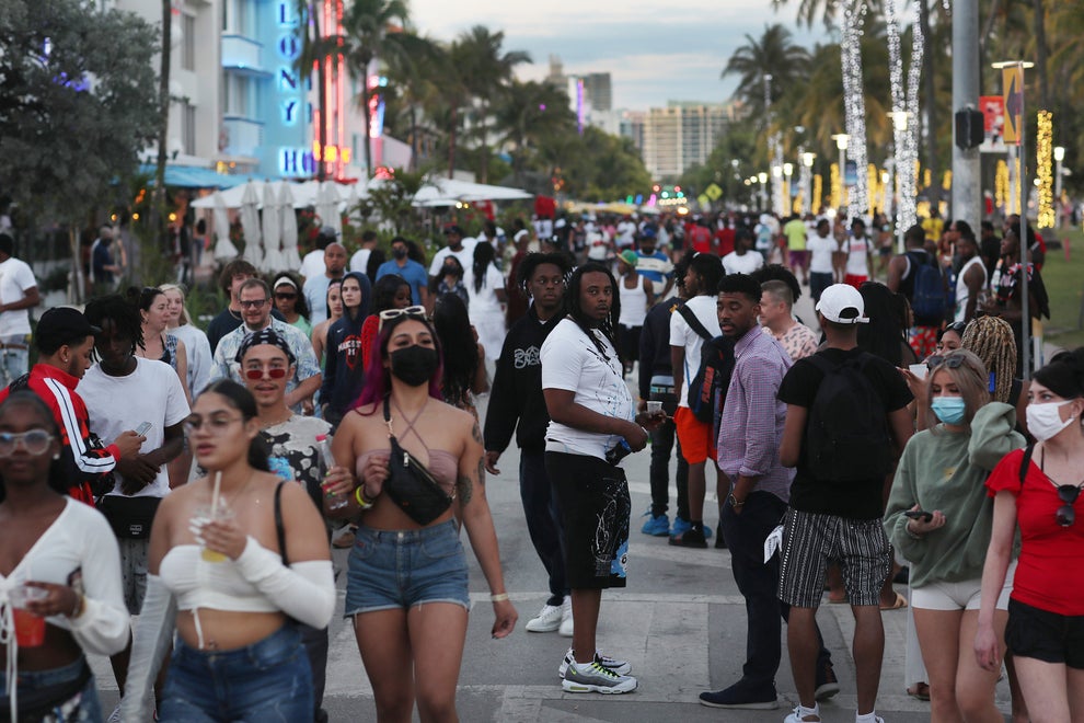 Absolutely Wild Photos Show Spring Break In Miami As COVID Still Rages