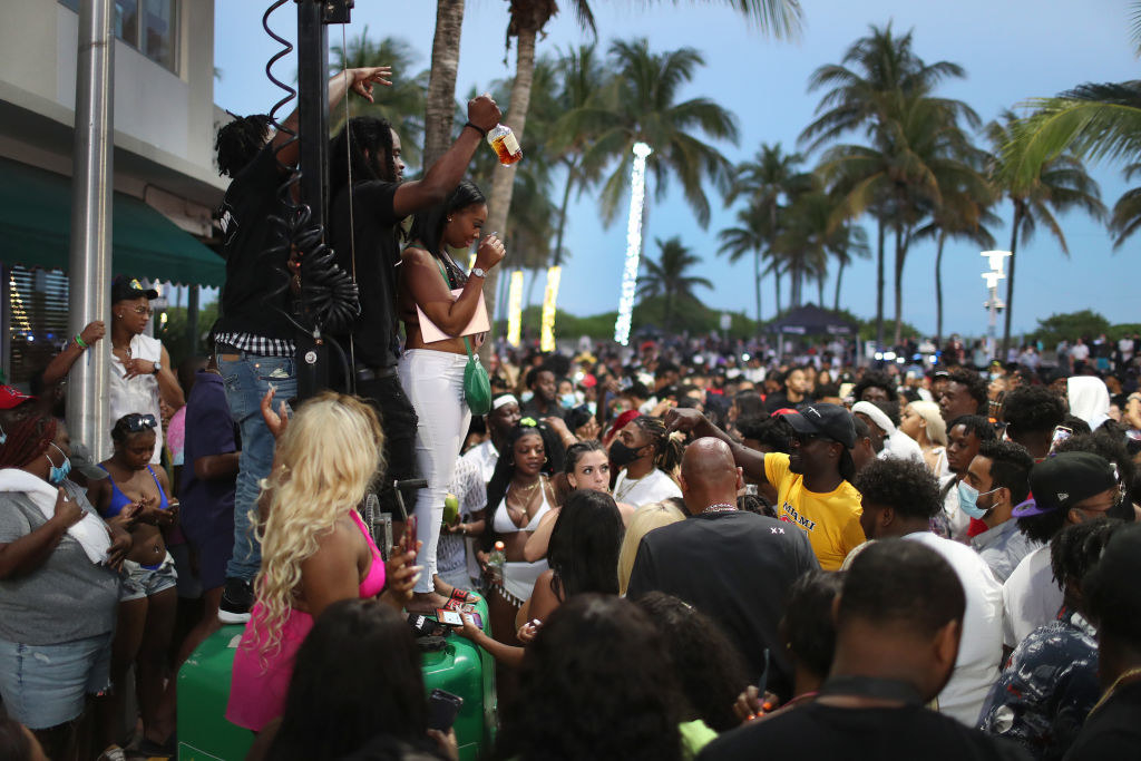 Crowd of people partying