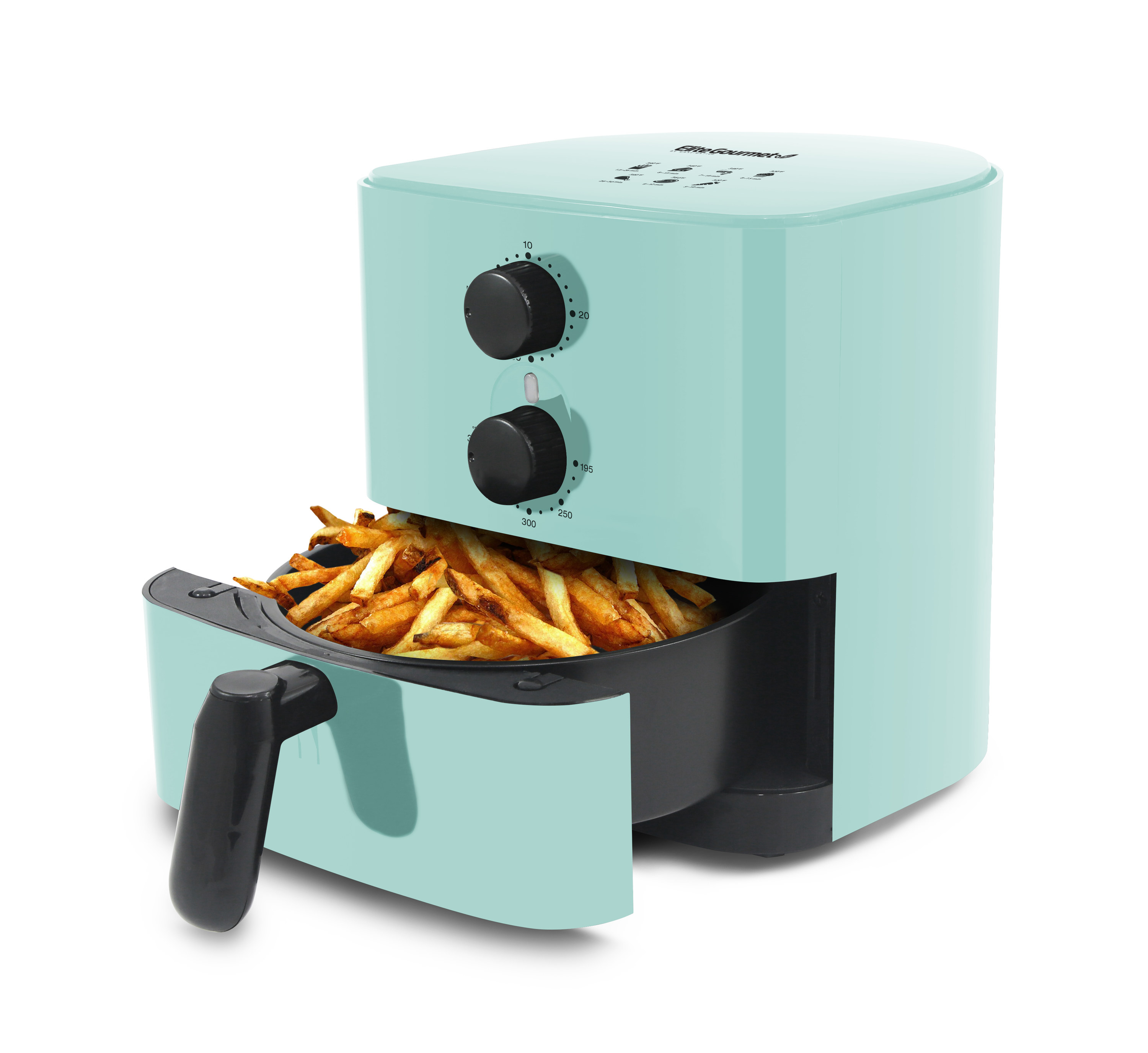 teal Air fryer making french fries