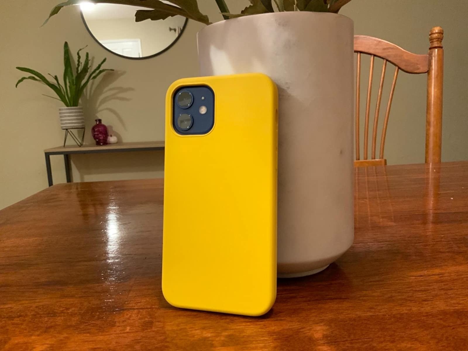 a reviewer&#x27;s sunny yellow phone case