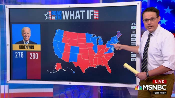 Steve Kornacki looking at a political map of the US