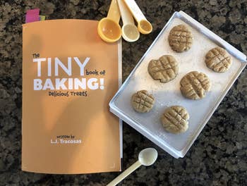 reviewer's tiny baking set with cookies
