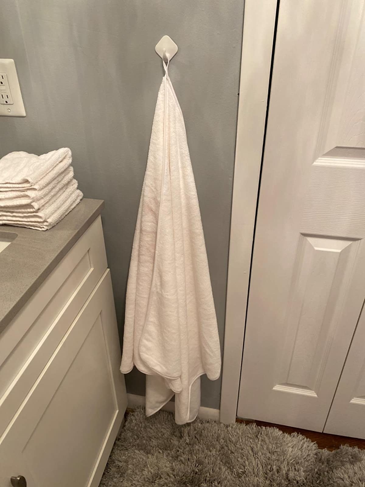 The white towel on a hook