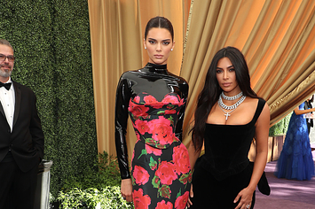 Kendall Jenner and Kim Kardashian at the 2019 Emmys