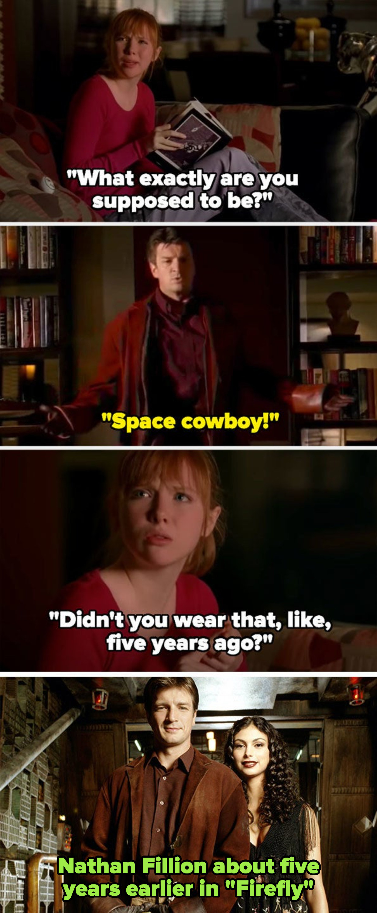Castle&#x27;s daughter asks him what he&#x27;s supposed to be, and Castle says &quot;space cowboy,&quot; donning his costume from &quot;Firefly&quot; — his daughter says he wore it 5 years ago