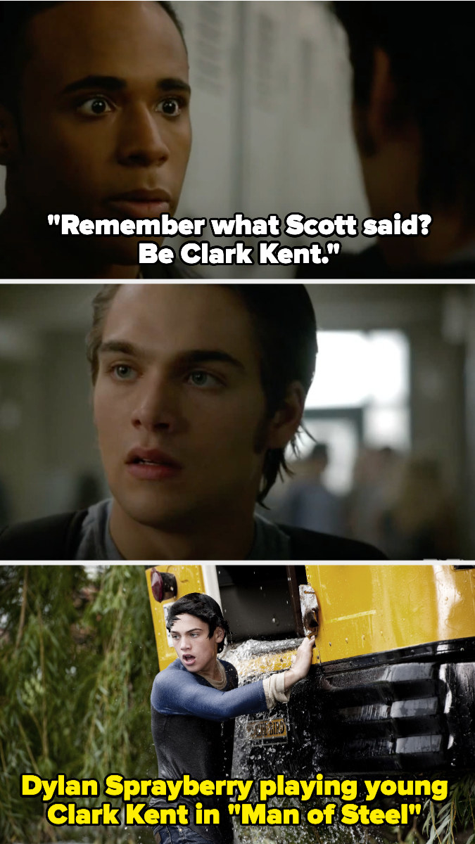 Mason tells Liam to be like Clark Kent, and then there&#x27;s a photo of Liam Sprayberry playing Clark in Man of Steel