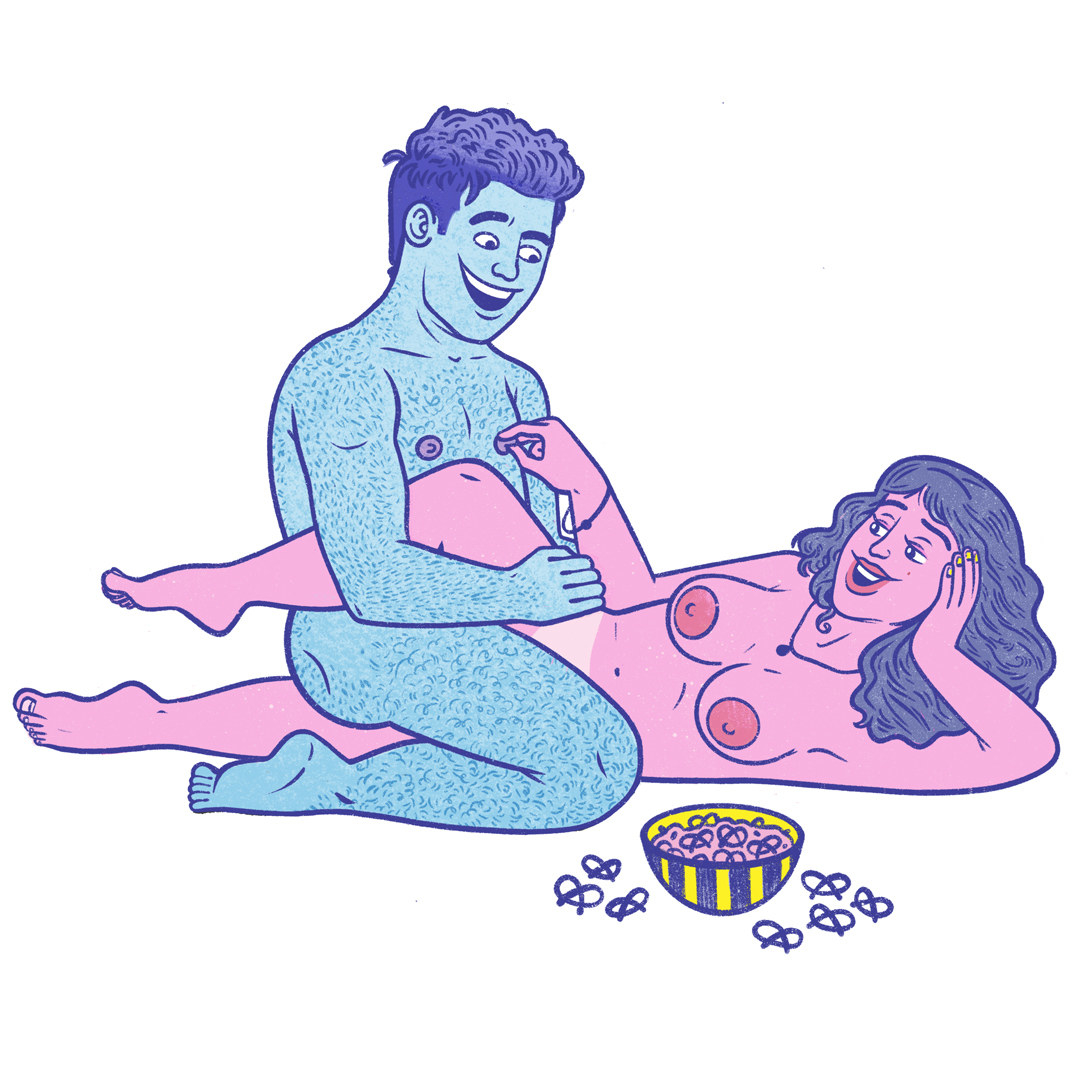 An illustrated image of the &quot;pretzel dip&quot; position 