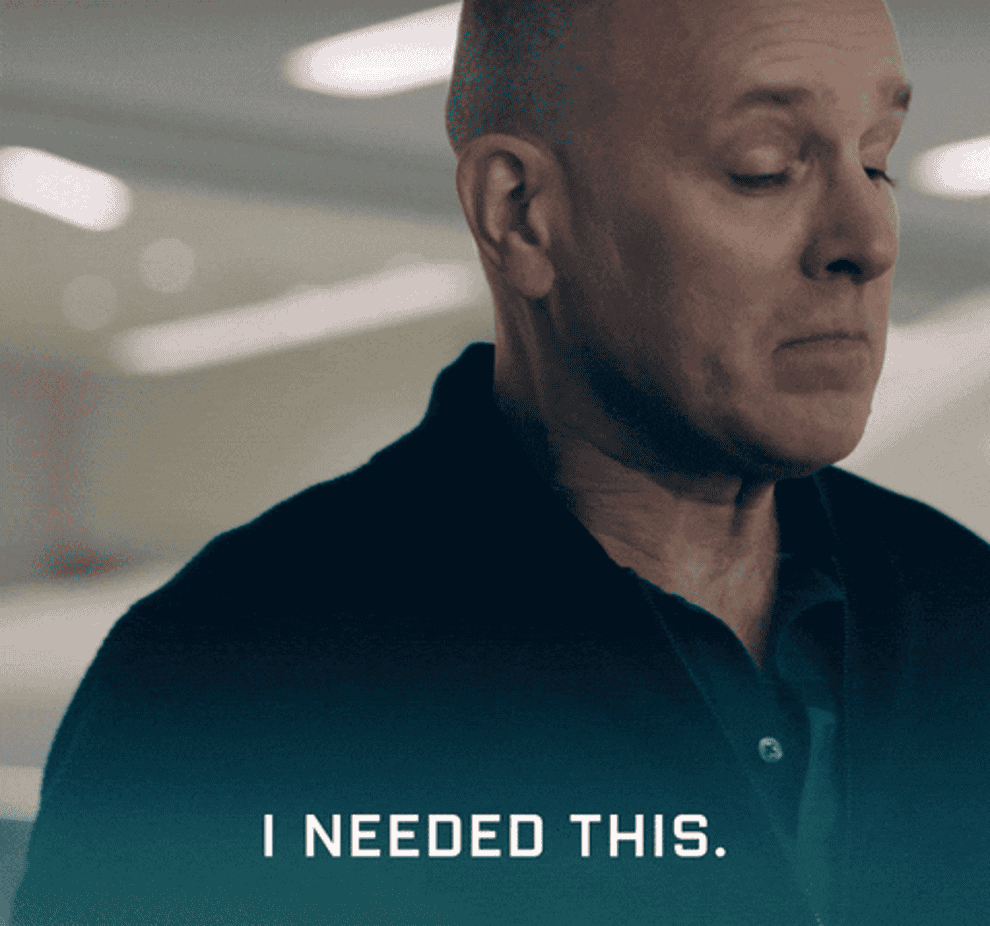 Gif of character from Billions saying &quot;I needed this&quot; 