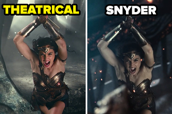 Wonder Woman in both versions of Justice League