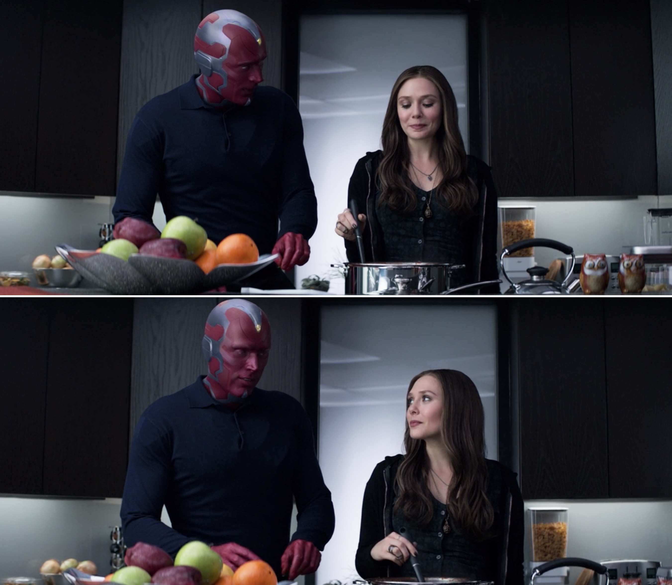 Wanda and Vision cooking together