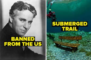 Charlie Chaplin was banned from the US, and a photo of an underwater hiking trail in Austria