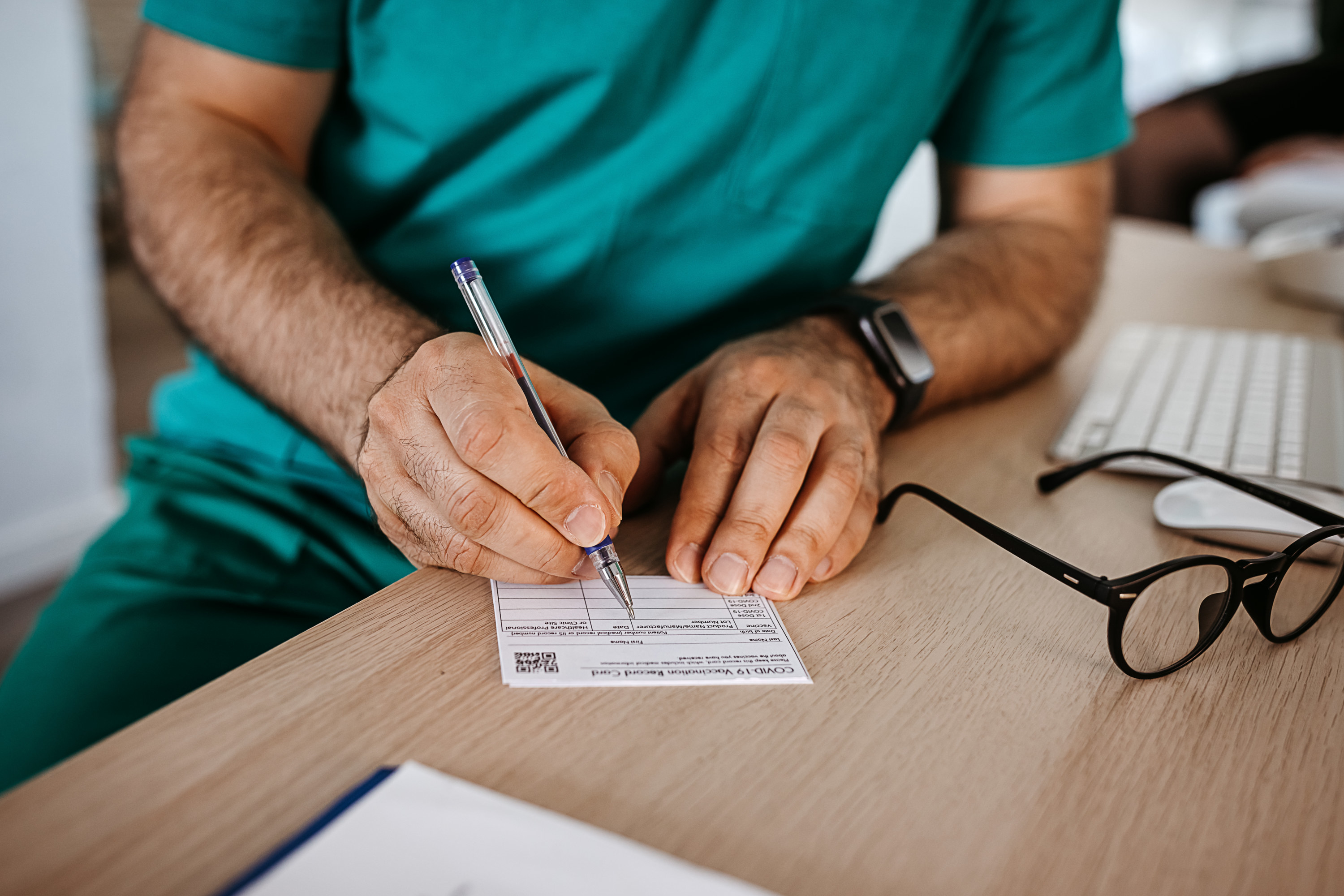 Filling out vaccine documentation