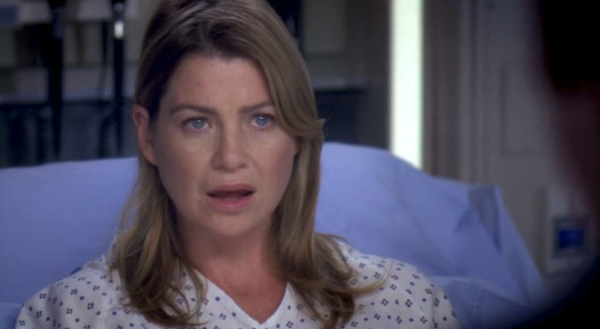 Meredith looking shocked in &quot;Grey&#x27;s Anatomy&quot;