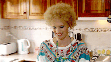 Kath from &quot;Kath and Kim&quot; making an &quot;oop&quot; sort of face