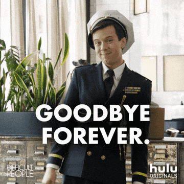 Character saying &quot;goodbye forever&quot;