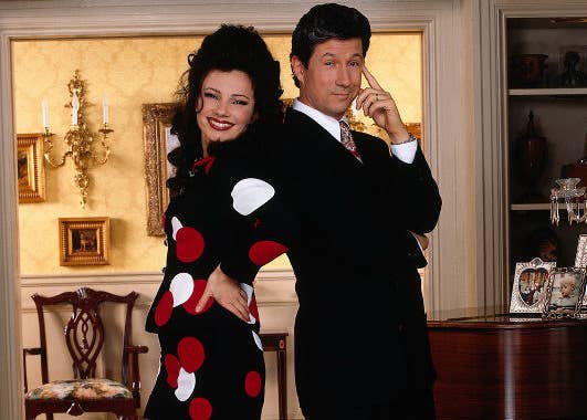 A photo of the The Nanny cast featuring Fran and Charles Shaughnessy