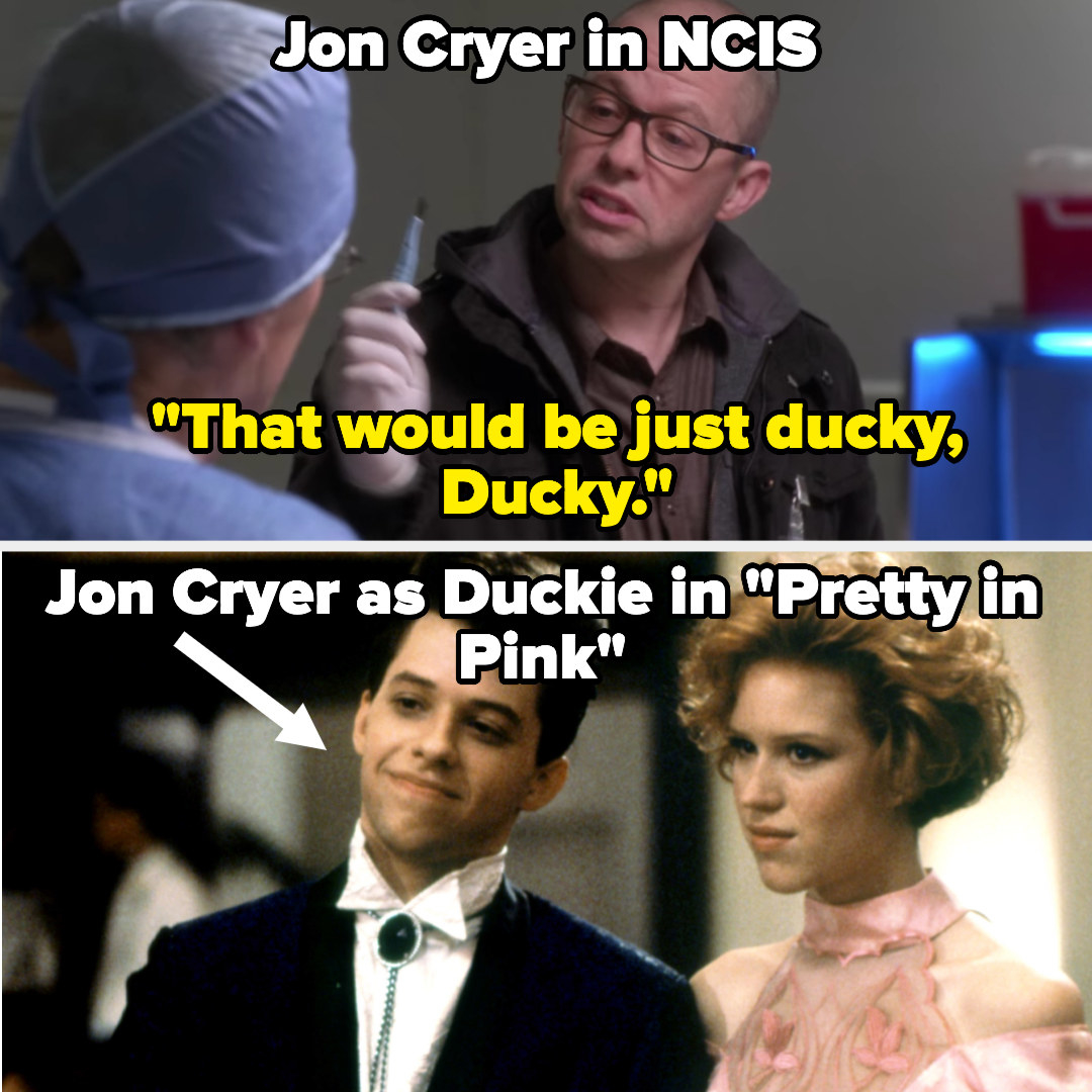 Jon Cryer says &quot;That would be just ducky, Ducky&quot; on NCIS, and then there&#x27;s a photo of him playing Duckie in Pretty in Pink