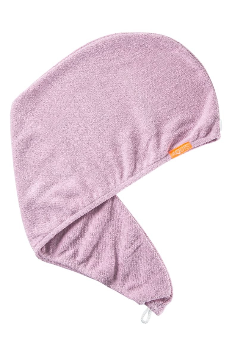 The hair towel in Lavender Rose