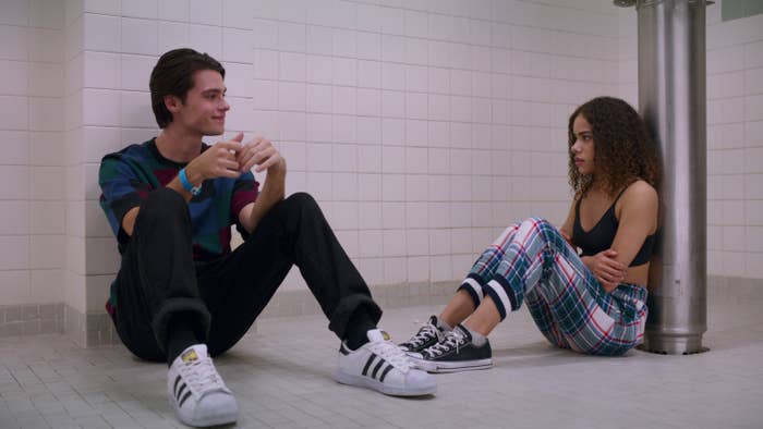 Marcus and Ginny hanging out in the bathroom at sophomore sleepover