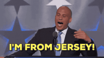 Sen. Cory Booker saying &quot;I&#x27;m from Jersey!&quot;