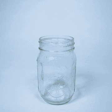 Jar with many ice cubes