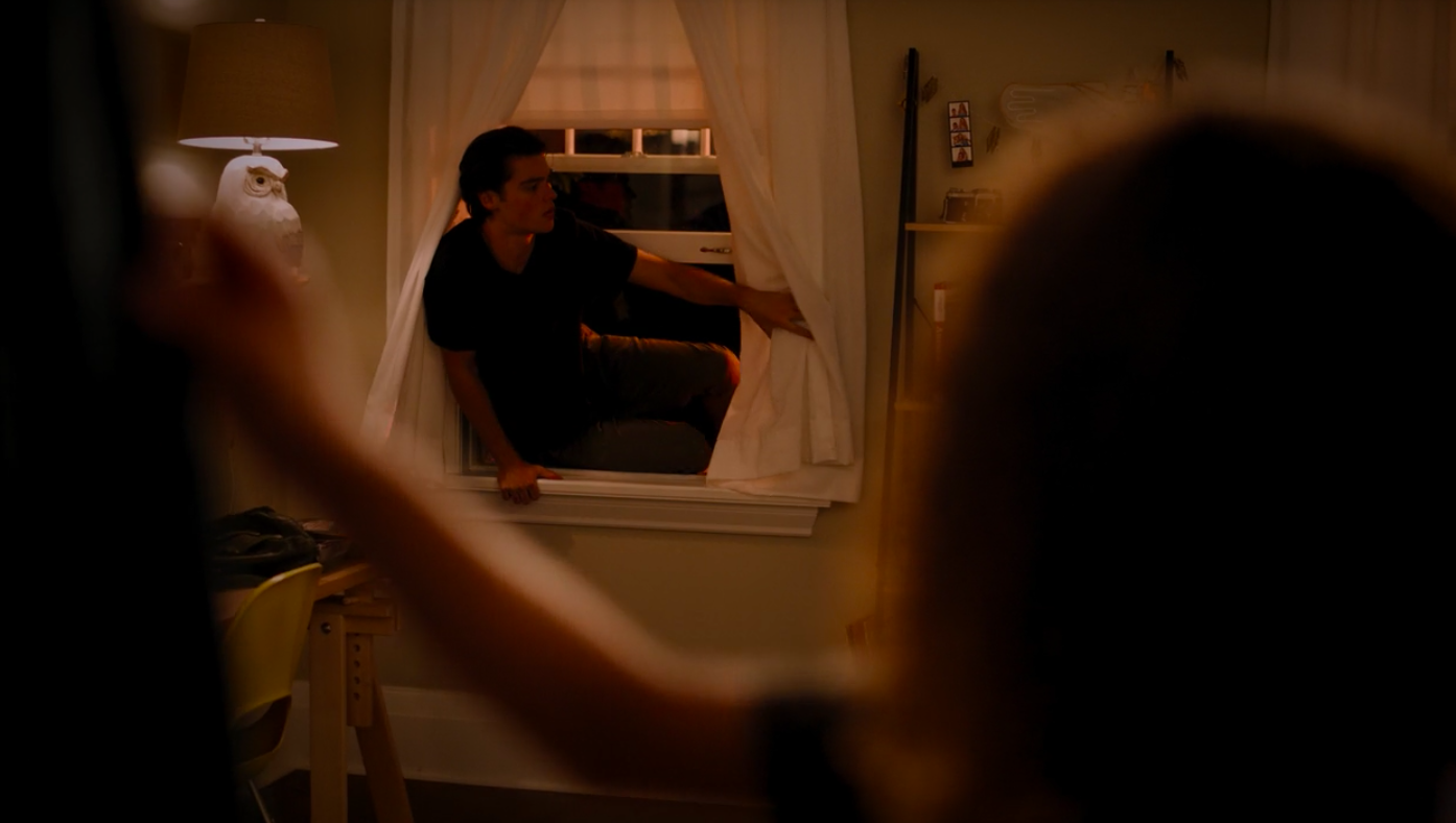 Marcus climbing through Ginny&#x27;s window